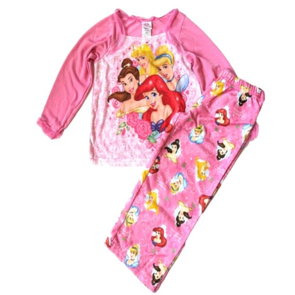 Disney Girls PRINCESS 2PC Pajamas Set Belle Snow White Cinderella Pajama… - Picture 1 of 8